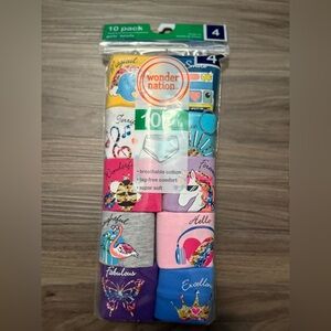 Wonder Nation Cotton Colorful Girls' Briefs 10-Pack size 4-NWT